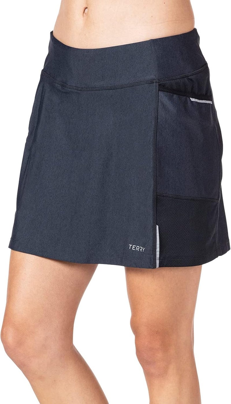 Terry Fixie Skort, Womens Cycling Skirt with Attached Padded Liner Short, Athletic Sport Performance Stretch Bike Skirt - Image 1
